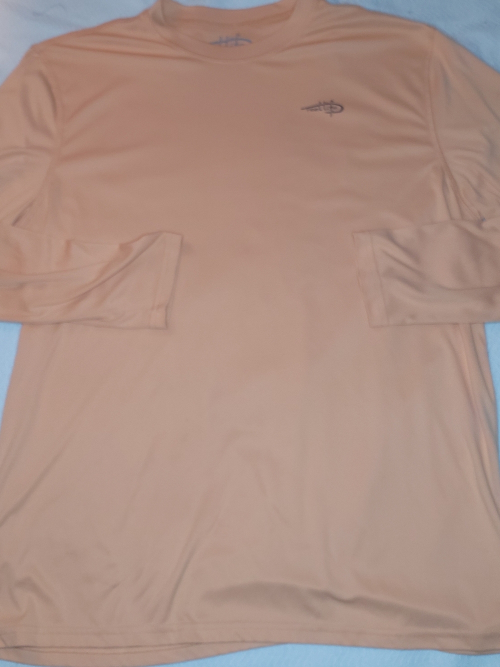 Reel Life Shirt Mens XXL Peach Long Sleeve Performance Fishing Graphic Back